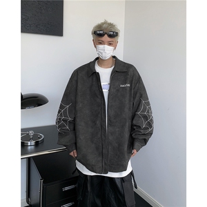 皮夹克男女款拉链休闲宽松百搭街头棒球服外套图片