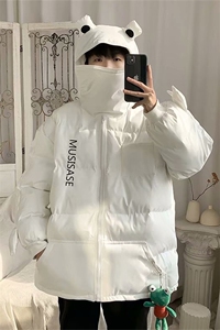 新款潮流棉袄韩版宽松加厚棉衣小青蛙棉服送青蛙 W317-P80图片