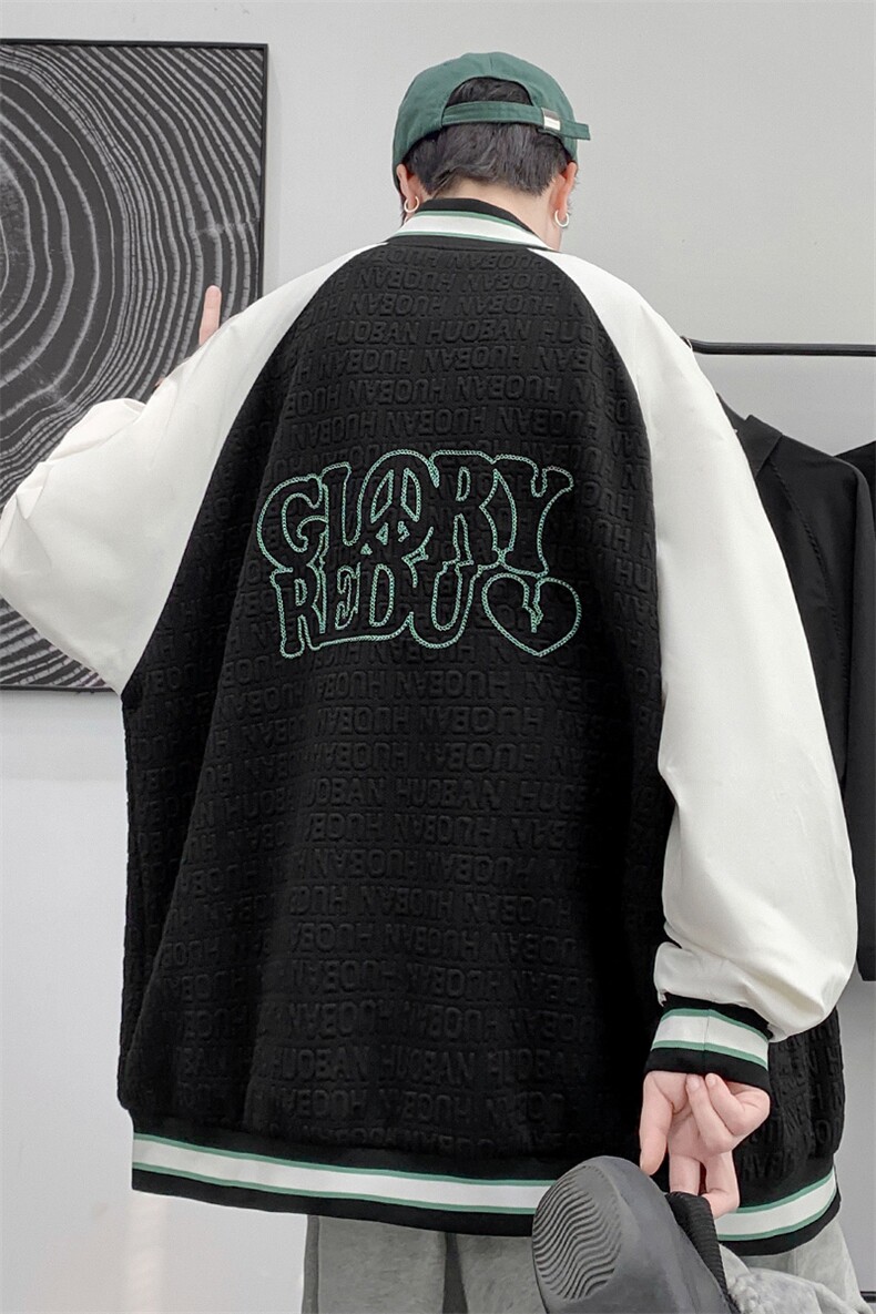 2023秋上新运动棒球服男女中性风韩版时尚刺绣夹克外套8013-P95,男装夹克,电商A441-1