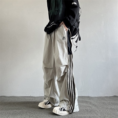 2025新款冲锋裤三杠拉链抽绳工装裤直筒宽松痞帅男现货K8160-P40，男装工装外套，星座512-3