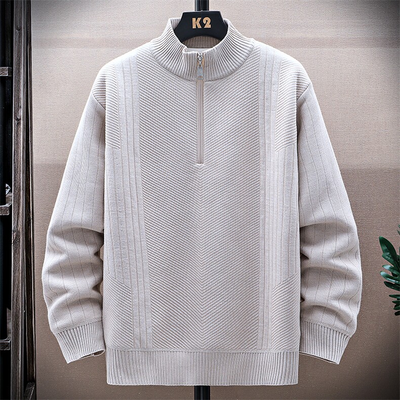 品质好秋冬季套头男士休闲立领毛衣外套百搭加绒夹克8993-P43元,男装针织衫/毛衣,星座1706