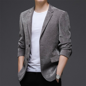 2023春秋季新款中年西装男外套商务休闲免烫中老年西服男2粒扣图片