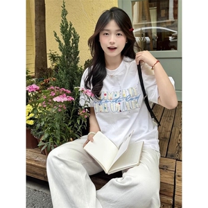 万针全刺绣工艺抖音得物高品质260克重磅纯棉双纱美式高街短袖T恤图片