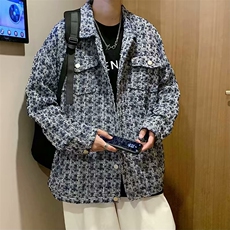 复古小香风设计感夹克男女潮牌街头宽松格子休闲外套JK480-P59，男装夹克，星座1008