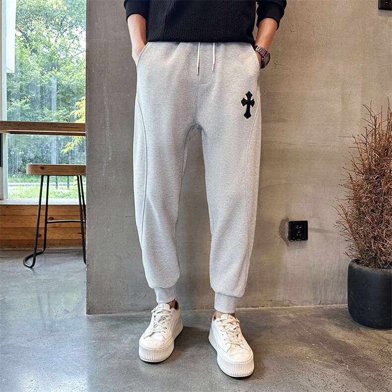 社会精神小伙裤子男秋潮牌ins运动束脚九分裤K8592-P45控78，男装休闲裤，星座210-3