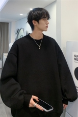 华夫格港风春季新款宽松落肩纯色卫衣上衣JK23307-特批20控29，男装卫衣，星座605(原A050)
