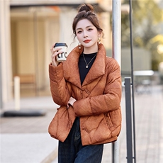 现货！复古新中式刺绣羽绒服女无帽立领设计感短款保暖白鸭绒上衣，女装羽绒服，沐七七