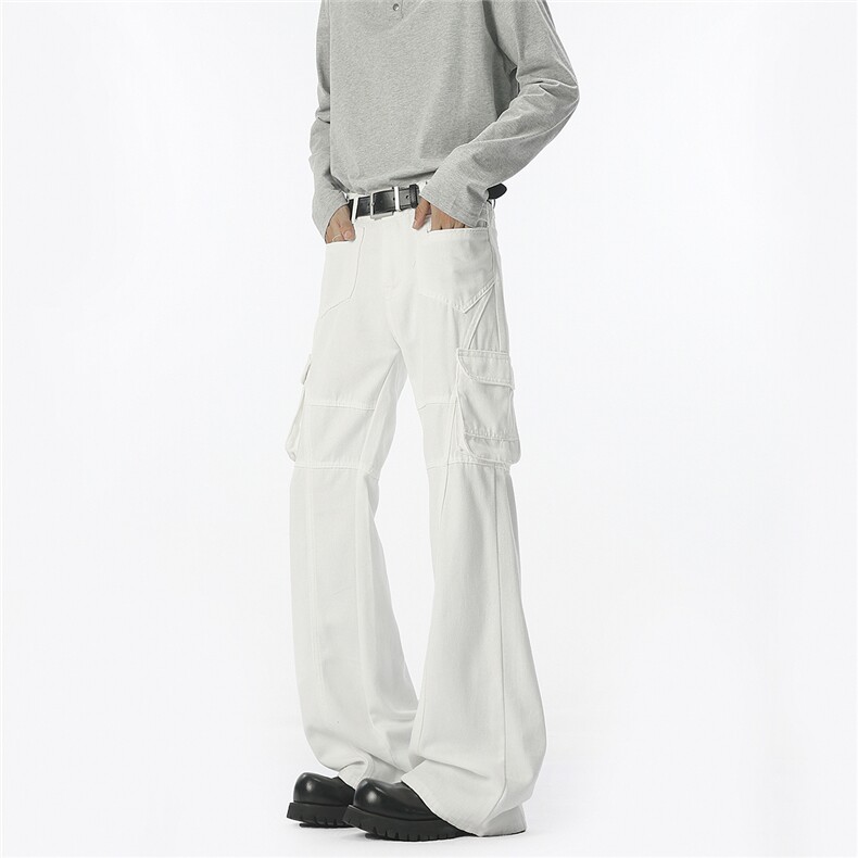 迷彩工装裤炸街修身微喇大码S-5XL拖地牛仔裤现货78011特P45控78，男装牛仔裤，星座227-7