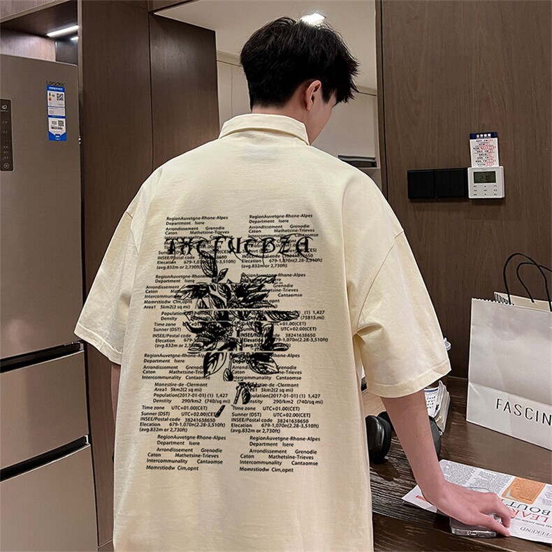 可设48小时支持抖音得物来样二开 网眼透气翻领t恤美式短袖POLO衫图片