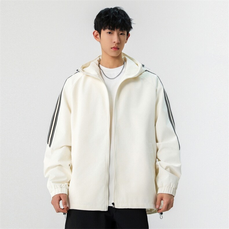 2025新款春装宽松条纹连帽工装夹克男休闲上衣A406JK6006特P65,男装夹克,星座309（原A406）