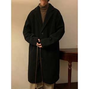 N1079/P100加棉P110冬季毛呢大衣男中长款过膝风衣大码男士呢大衣