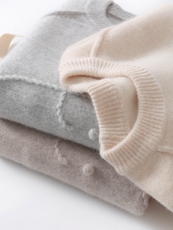 优质精选儿童羊毛针织衫手工小象绣花男女童套头打底上衣，童装儿童羊毛衫，初丹羊绒童装