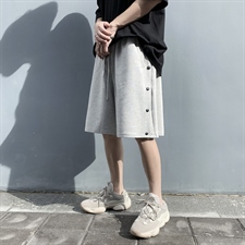 高街潮牌排扣短裤男夏季宽松ins运动篮球裤学生五分卫裤D83-p26，男装休闲裤，星座1008-1