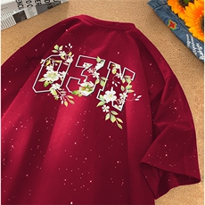 可48小时发货支持抖音得物来样二开美式满天星亮片短袖T恤MTX634，男装T恤，电商A486