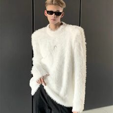 【有货】DMY9225-P55美式垫肩圆领毛衣男春秋季宽松慵懒风上衣，男装针织衫/毛衣，星座603-2