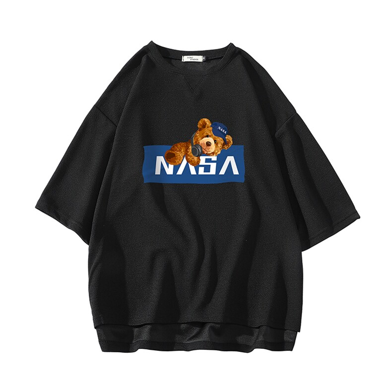 NASA春夏季七分袖t恤男大码五分袖男短袖中袖白底Q11247-P30,男装T恤,电商A040A