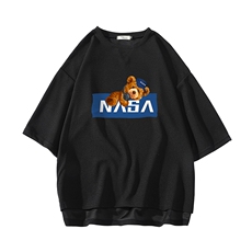 NASA春夏季七分袖t恤男大码五分袖男短袖中袖白底Q11247-P30，男装T恤，电商A040A