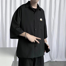 衬衫男短袖韩版潮流文艺帅气菊花2024夏季新款ins外套CY695-P23，男装衬衫，星座412-3