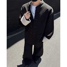 2025秋冬潮小西装外套立领中山装风盘扣西服XF8001-特P60，男装西服，电商042