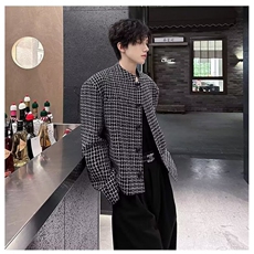 网络图黑格小香风休闲外套男士25年秋季新品夹克，男装夹克，星座410-6（原星座1304-1）