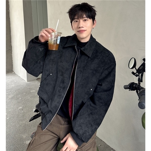 仿水貂大理石座山雕棉服男皮夹克棉衣外套 12248-P128图片