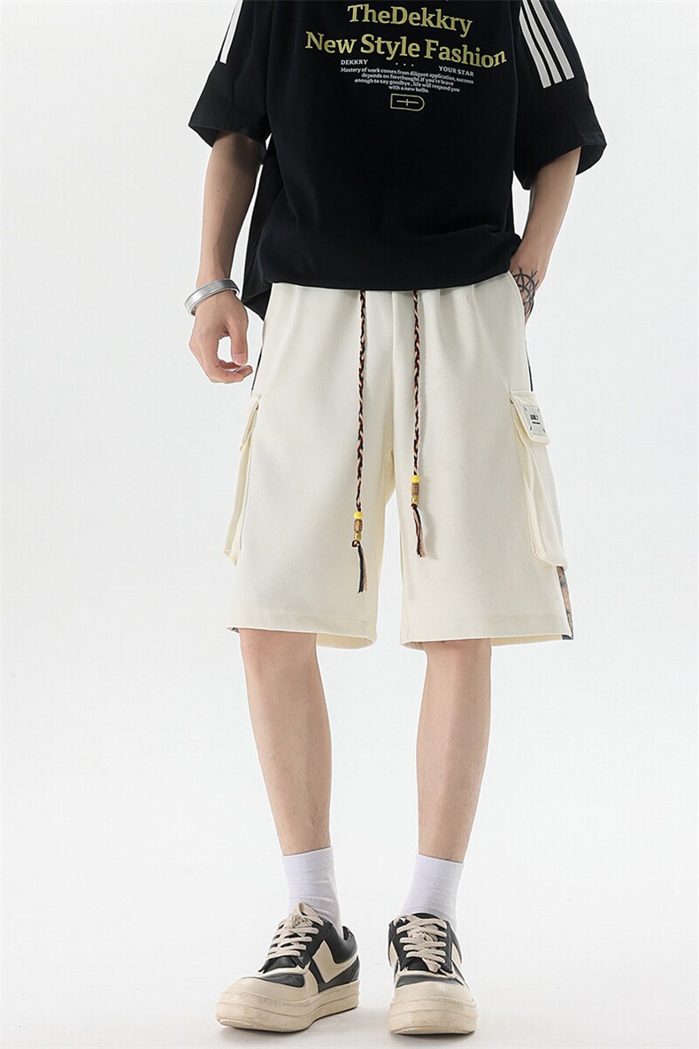 8XL-M华夫格针织短裤男夏季风宽松潮流休闲四五分裤DK1540P45,男装休闲裤,电商D206-1