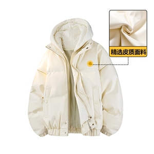 现货 假两件pu皮衣棉服外套男冬季新款加厚美式高街棉衣M106-P120图片