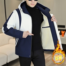 秋冬男式加绒加厚连帽夹克男时尚潮流加厚棉衣男外套MY832-P73，男装夹克，星座310B-3