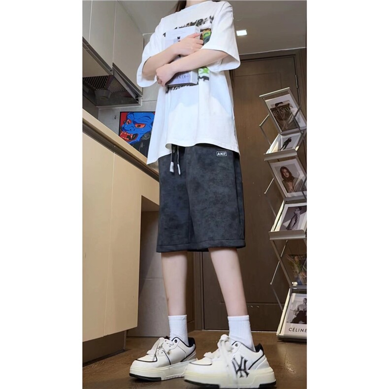 XZ616夏季薄款扎染脏脏裤休闲裤设计感短裤TY2519特P30控58,男装休闲裤,星座512A（原616）
