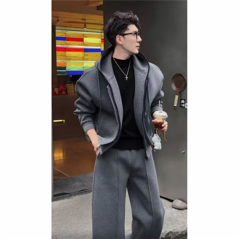 网图2026假两件套装慵懒日系ins时尚原宿新款流行文艺YY801-P148，男装休闲套装，电商C216