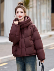 白鹅绒羽绒服女短款小个子冬季2025新款高级感超好看加厚高端，女装羽绒服，沁沁公主