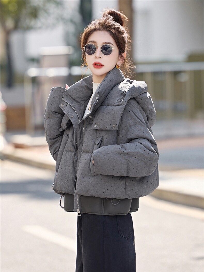 新年时尚红短款羽绒服女2026冬季新款毛领小个子保暖羽绒洋气外套,女装羽绒服,意芙