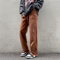 美式牛仔裤男韩版潮流高街帅裤脚开衩2023秋冬ins长裤RK1153-P55，男装牛仔裤，星座412-3