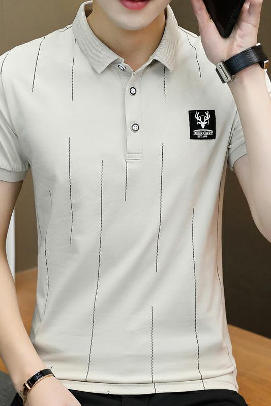 款5623-夏季纯棉男士短袖t恤半袖韩版翻领polo衫v领潮流男装,男装T恤,电商D310（原电商305）
