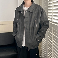 现货-春秋美式复古皮衣男潮牌街头时尚外套皮夹克-AP23064-P105，男装夹克，电商A351
