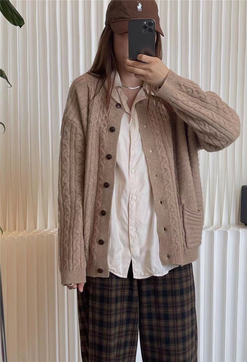 毛衣女秋冬2024新款宽松慵懒风针织衫长袖上衣,女装羊毛衫,纳慈羊绒