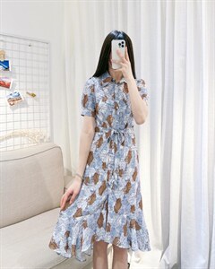 DINO BIENS【现货】 夏季新款  定制复古花连衣裙图片