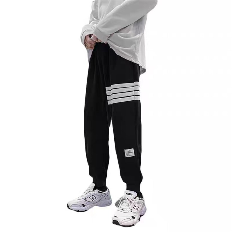 K2052-P45春装宽松中性男女休闲束脚卫裤四条杠情侣运动长裤控58,男装休闲裤,电商A009A（原A058A）