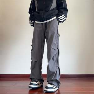 INS春季新款机能户外褶皱宽松冲锋裤伞兵裤B315-K24308-特p35控68图片
