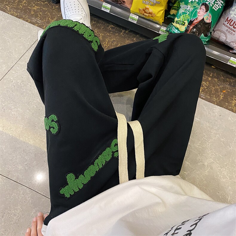 特P35控68秋季港风潮牌毛巾绣束脚裤休闲卫裤K2206,男装休闲裤,电商B370