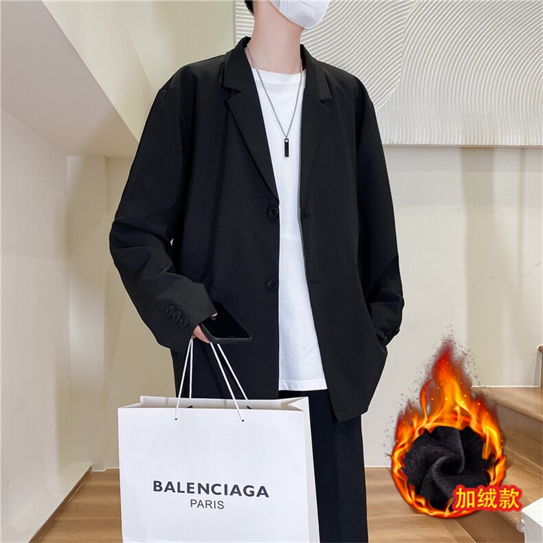 秋冬加绒加厚休闲西服男韩版痞帅气小西装上衣港风潮牌单西外套潮，男装西服，星座505-2（原电商A260-1)