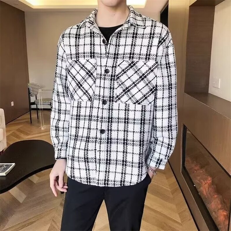 1506-1/JXXF0241/P43标准青少年常规款潮款格子外套男士春秋高级,女装短外套,星座1506-1