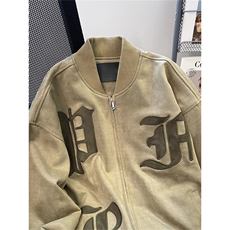 麂皮夹克外套刺绣字母棒球服JK8027特P62，男装夹克，星座908-1