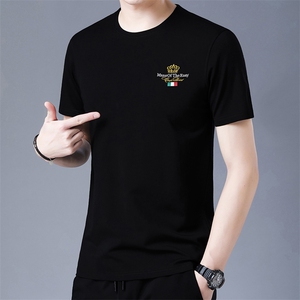 夏季新款男士翻领短袖t恤中年有领男装上衣服休闲POLO衫图片