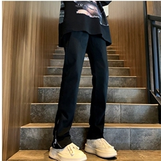 港风秋冬款男女牛仔裤侧边拉链小脚宽松直筒长裤NK0622P40，男装牛仔裤，星座1013-1
