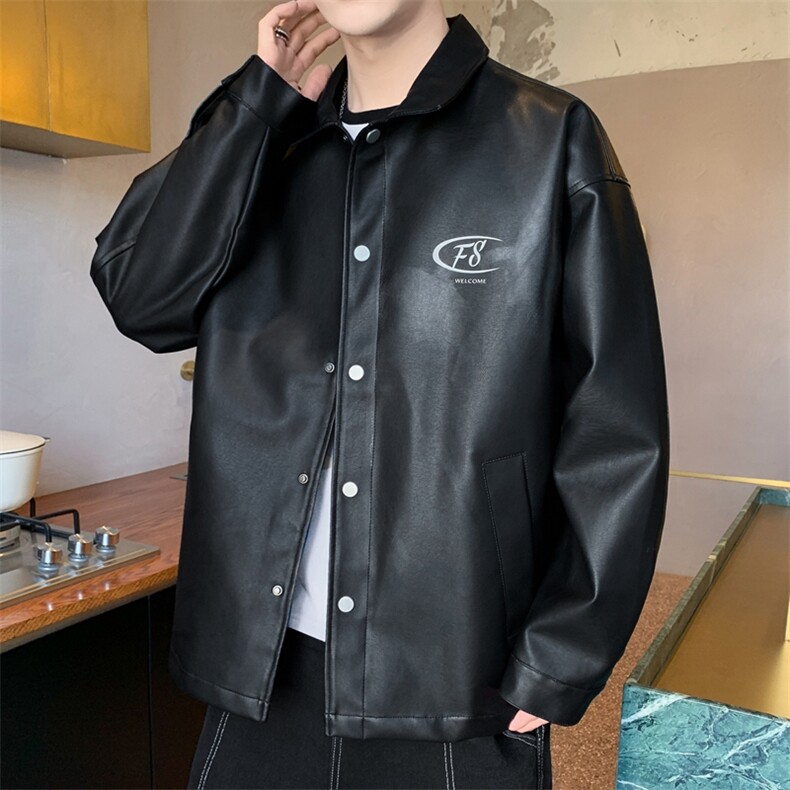 2025春季皮夹克男潮流男装潮流夹克外套休闲上衣A210-JK207-P75图片