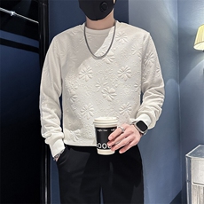 卫衣男凹凸感面料社会小伙店主风长袖T恤301C-WY34-P58控78，男装T恤，星座301C（原B323）
