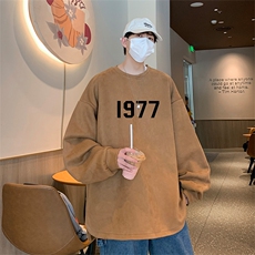 港风供抖音得物高品质直播美式麂皮绒宽松男卫衣W3017P38，男装卫衣，电商C408(原B339-1)