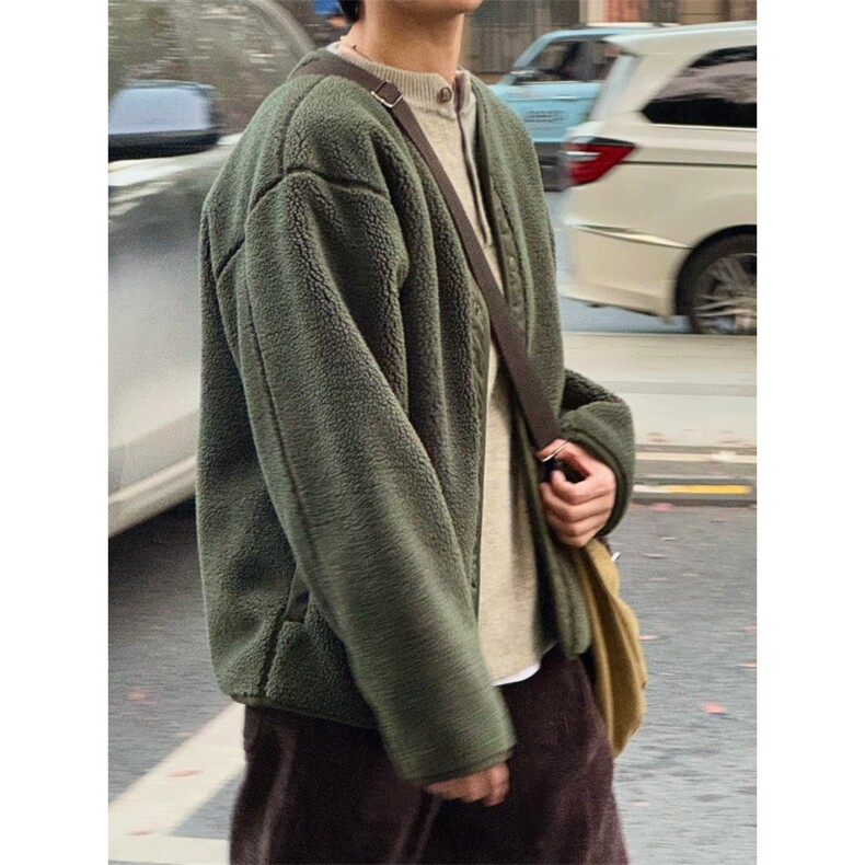 无领摇粒绒外套GS03-P85成分100聚酯纤维，女装短外套，星座1302