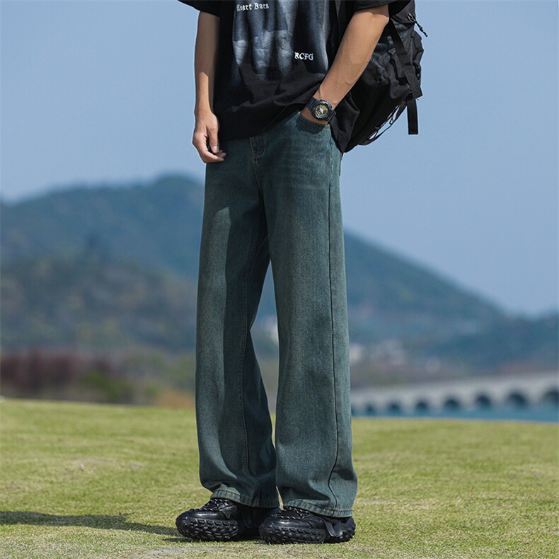 水洗牛仔裤男士春夏季薄款宽松直筒阔腿男生休闲裤子N1709-P43,男装牛仔裤,星座308B-2